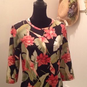 Caribbean Joe tropical print top